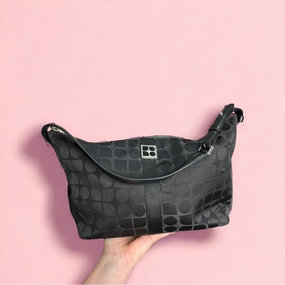 KATE SPADE NOEL print Vintage Original Black on Black Purse Logo Print - Picture 12 of 16